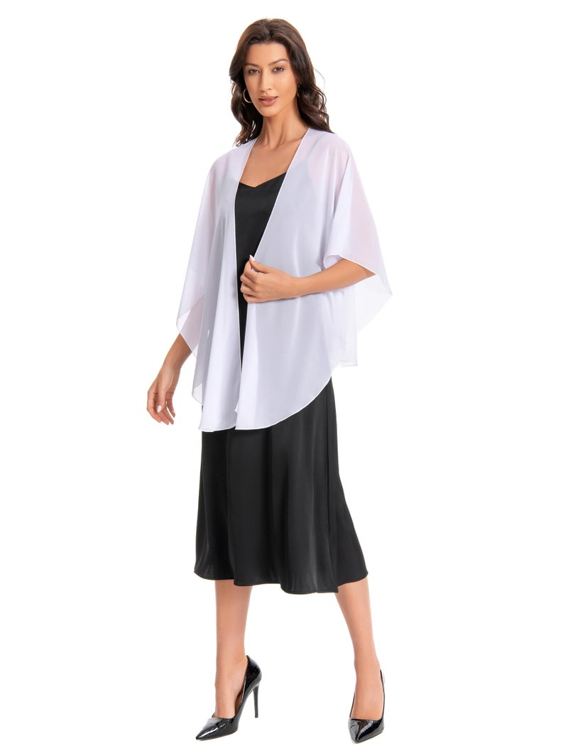 Hotshawl Womens Chiffon Shawls and Wraps, Wedding Party Shawl Scarf for Evening Dresses (White) - Image 4